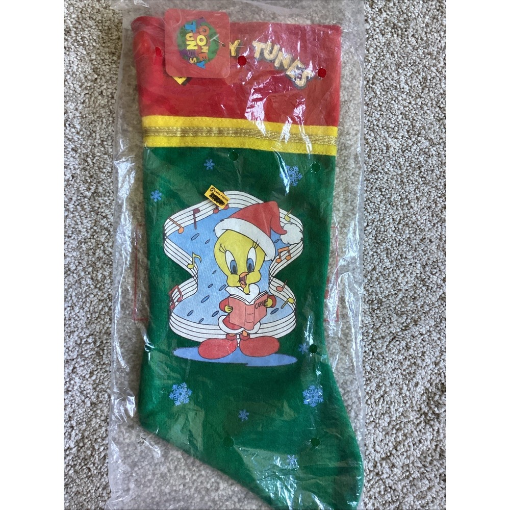Tweety Bird Looney Tunes Christmas Stocking 1995 Vintage New Old Stock NOS